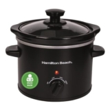 Hamilton Beach Mighty Mini Slow Cooker, 1.8L, 3 Settings, Black