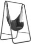 Hammock Chair Stand with Swing Chair, Heavy Duty Steel Frame, Max Load 150 kg, Hanging Chair with 2 Cushions & Hooks, Indoor Outdoor for Patio, Balcony, Garden, Black