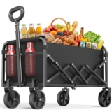 Handcart Foldable 120 L, Folding Wagon with 160 kg Load Capacity