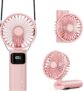 Handheld Fan, Portable Hand Held USB Rechargeable Personal Fan with 6 Speeds, 5200mAh Battery Operated Mini Fan Foldable Desk Desktop Fans with LED Display for Home Office School Outdoor Travel, Pink