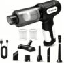 Handheld Vacuum Cleaner, 4 in 1 Car Vacuum Cleaner Cordless Portable 9000Pa Cordless Vacuum Cleaner for Car Home Pet Hair, Strong Cyclonic Suction, Lightweight Rechargeable,80dB