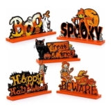 Happy Halloween Table Decorations Wooden Stand Centrepiece Signs