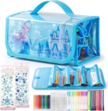 HappyGoLucky Froze Gifts for 3-12 Year Olds Girls, Arts Sets for Kids Christmas Xmas Gifts for 4 5 6 7 8 Year Olds Colouring Pens Girls Birthday Presents for 5 6 7 Year Old Girl Kids Painting Set