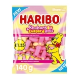 Haribo Rhubarb & Custard Rolls – 140g Bag