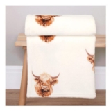 Harold Highland Cow Printed Fleece Throw