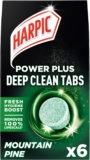 Harpic Power Plus Deep Cleaning Toilet Tablets, Mountain Pine, 6 pack