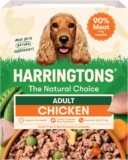Harringtons Complete Wet Adult Dog Food Trays Chicken & Potato 8x400g 90% Meat & Veg – Made with High Quality & All Natural Ingredients – Freshly Prepared Meat Ingredients – Maintains Skin & Coat
