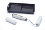 Harris Seriously Good Woodwork Mini Roller Set 4in, Tray, Roller Frame, Gloss Roller Sleeves