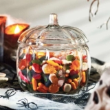 Haunted House Glass Pumpkin Sweet Jar clear and orange available (online and in selected stores)