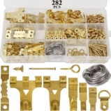 Hausprofi 282pcs Picture Hooks Assorted Hanger Set – 62 Steel Hooks, 30 Sawtooth, D-Ring, Steel Wire, Nails, Screws – Sold by Qliver-UK /FBA