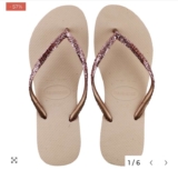 Havaianas Slim Glitter II Womens Pink Flip-Flops Sizes UK 35-42