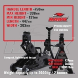 Hawk COMPACT HYDRAULIC TROLLEY CAR JACK 2 TONNE & 2 AXLE STANDS PAIR COMBO SET