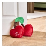 Heart Cherry Weighted Matte Velvet Decorative Doorstop