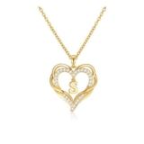 Heart Initial Necklace, 14K Gold-Plated Sterling Silver Pendant