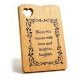 Heart-Shaped Bamboo Cutting Board with Hollowed-out Design, 30×21.5 Cm
