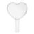 Heart-Shaped Hand Mirror with Handle, 4×7 Inches, Silver