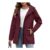 Heekpek Womens Hooded Windbreaker Parka Burgundy M with Zipper Pockets