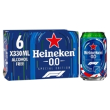 Heineken 0.0 Alcohol Free Beer Cans, 6×330 ml (2 for £7)