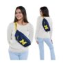 Helix Official Michigan College Style Cross Body Bag With 2 Zip Compartments
