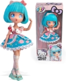 Hello Kitty Manga Doll Pretty Pink, Japanese Fashion Doll with Fashion Looks Manga, 19.5cm Figure with 15 Articulation Points, Blue Hair, Accessories Included, Famous (HKTF0300)