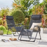 Helsinki Set of 2 Reclining Sun Lounger Chairs (free cc)