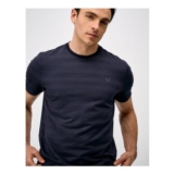 Herringbone Rib Cotton T-Shirt in Blue