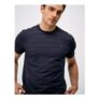 Herringbone Rib Cotton T-Shirt in Blue