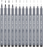 Hethrone Calligraphy Pens Drawing Pens and Black Calligraphy Set for Beginners Writing, Signature, Illustration Design and Drawing (12 Size)