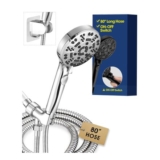 High-Pressure Handheld Shower with On/Off Switch and 6.6ft Hose Chrome