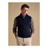 Hillside Navy Quarter Zip Knitted Tank Top