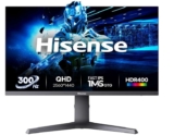 Hisense 27 Inch Gaming Monitor, 300Hz, QHD 2560x1440p, 1ms GTG Fast IPS, FreeSync Premium, Black, 27G6Q – with voucher