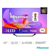 Hisense 43A7QTUK 43 Inch QLED HD Smart TV (Discount at Checkout)