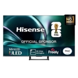 Hisense 65 65U7QTUK MiniLED QLED 144Hz Smart AI TV, Game Mode PRO, Dolby Atmos, Quantum Dot Colour, Anti-Reflection with Freely