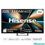 Hisense 75U7QTUK 75 Inch Mini LED 4K UHD Smart TV – 5 year warranty – Discount at Checkout