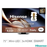 Hisense 75U8QTUK 75 Inch Mini LED HD Smart TV