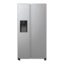 Hisense RS5P535NTCDUK PureFlat American Fridge Freezer No Frost, Non-Plumbed Ice & Water Dispenser, Stainless Steel, D Rated (w/voucher)