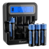 Hixon AA Rechargeable 1.5V Batteries 4-Pack with LCD Charger