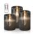 Hiyaa LED Flameless Candles, Gray Glass Battery Operated with Realistic Warm Light and Flickering Effect Grey