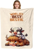Hochlandskühe Print Blanket, Warm Blanket Soft Highland Cow Print,Multifunctional Sofa Bed Travel Blanket, for Home, Bedroom, Camping-100150cm