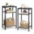Hoctieon 3-Tier End Tables, 2-Pack with Storage, Black Metal