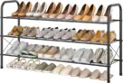 Hoctieon 3 Tier Mesh Style Shoe Rack, Entryway Shoe Shelf, Shoe Storage Organizer, Shoe Rack for Closet, Space Save for Bathroom, Garage, Hallway, Bedroom, Living Room, Black
