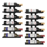 Hoctieon Wall Mounted Wine Rack for 6 Bottles, Rustic Brown
