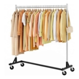 Hoctieon Z Rack Rolling Garment Rack, Silver
