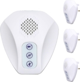 Hoikwo Ultrasonic Pest Repeller 4 Pack, Plug in Indoor Use Covers Up to 120 Each, Silent Pest Control for Rats Mice Flies Cockroaches Ants, No Radiation, Safe for Humans and Pets
