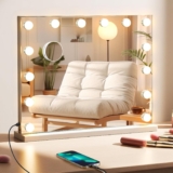 Hollywood Vanity Mirror with Lights, 5042cm Lighted Makeup Mirror for Tabletop/Wall Mounted with 14 Led Dimmable Bulbs, USB Cable, Touchscreen Control for Bedroom & Dressing Room