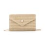 HomKuch Womens Straw Clutch with Pearl Decoration, Crossbody Bag