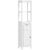 Homcom Tall Bathroom Cabinet, Slim Bathroom Storage Cabinet with 2 Open Shelves, Soft Close Door & Drawer, Adjustable Shelf – White
