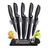 Home Hero 7-Piece Black Stainless Steel Knife Set