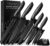 Home Hero Kitchen Knife Set, 5-Piece Black Stainless Steel Knife Set with Protective Sheaths & 2-Stage Sharpener, Chef, Bread, Carving, Utility & Paring Knives