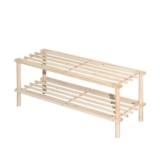Home Solutions 2 Tier Wooden Shoe Rack